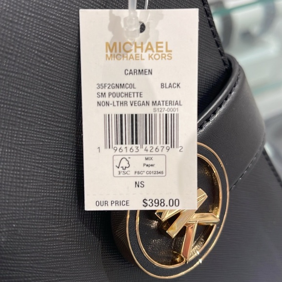 MICHAEL KORS
Carmen Small Shoulder Pochette Bag
Black 
NWT - Picture 10 of 16